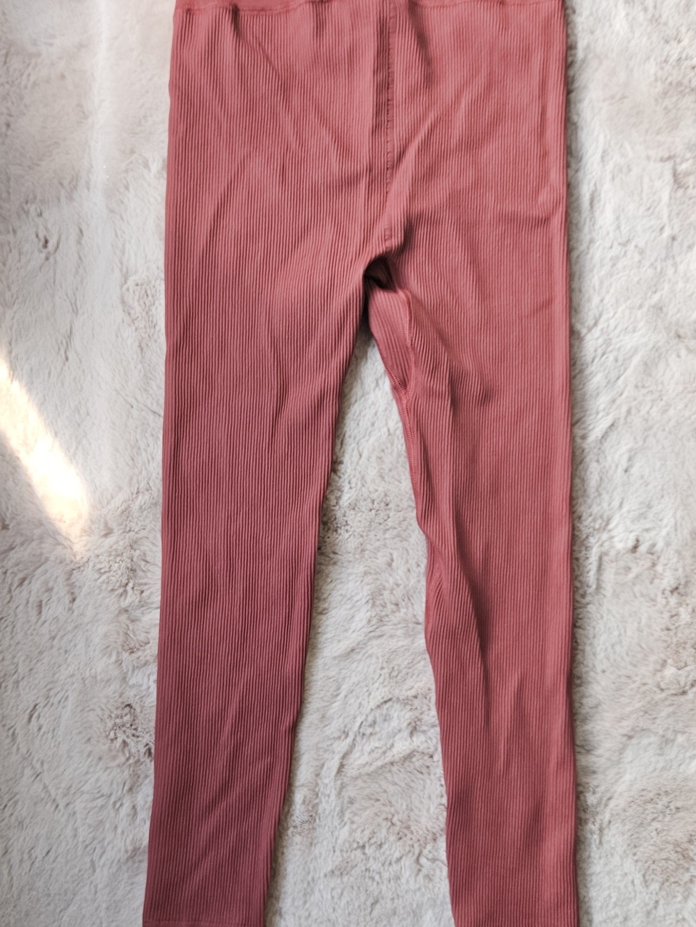 CK Seamless High-Waist Ribbed Leggings - Dusty Rose - Picture 4 of 16
